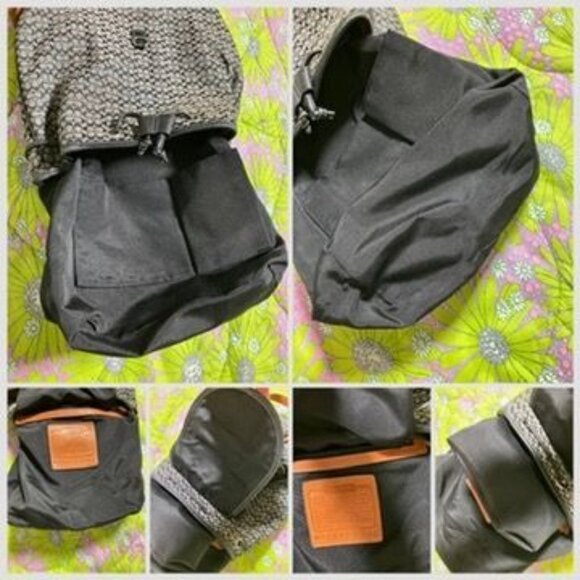 vintage y2k Coach backpack  6342 Legacy Signature C black grey Jacquard - Picture 10 of 11